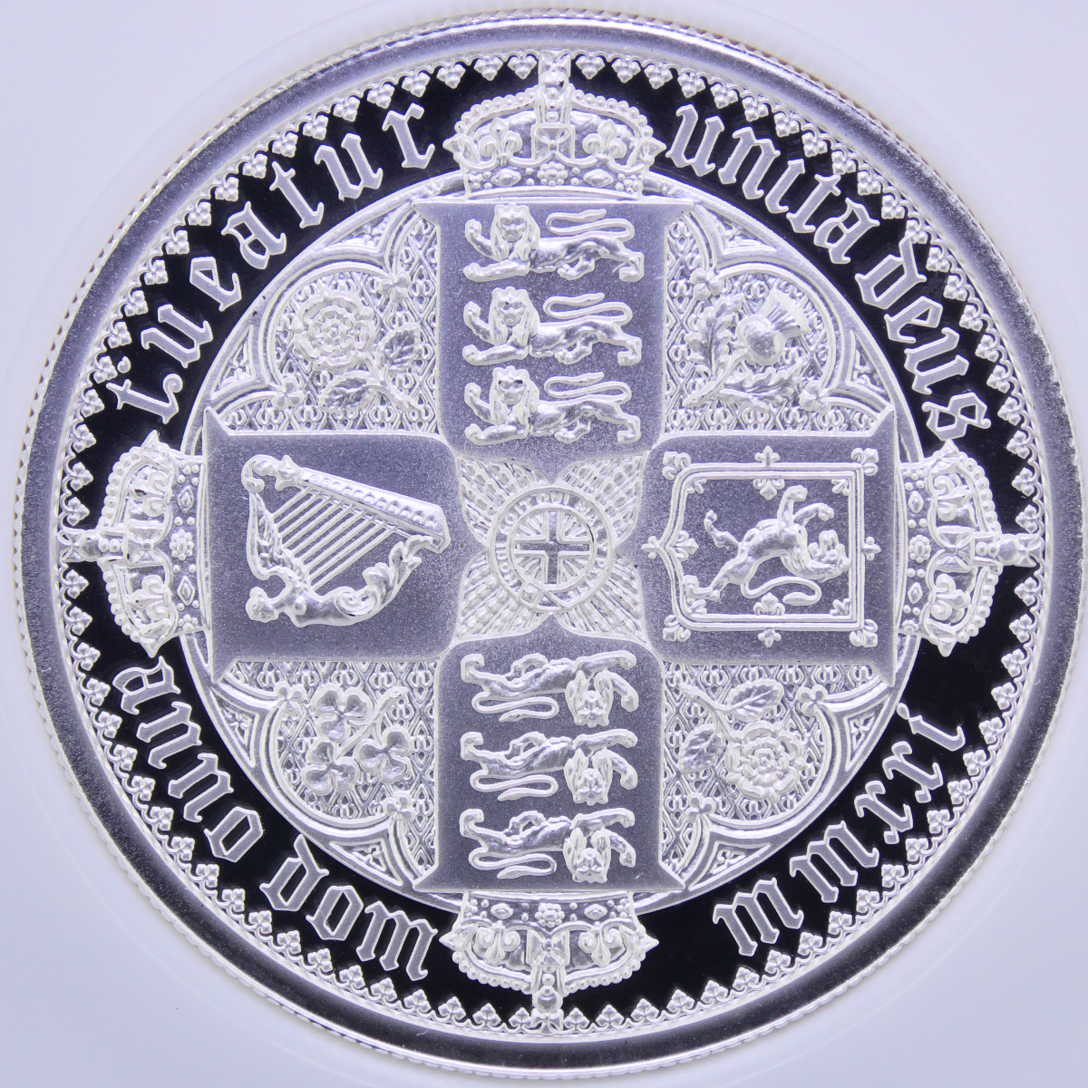 【準最高鑑定】 2021年 イギリス ロイヤルミント ゴシッククラウン クォーターアーム シールド 2オンス 5ポンド 銀貨 NGC PF69 UC ゴチック