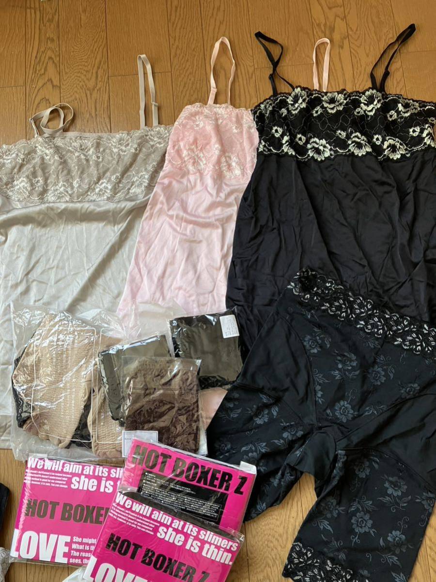 ①レディース下着■63点セットまとめ売り■ブラ＆ショーツ スパッツ スリップ スポーツブラ 女の子 ノンワイヤー 4Lサイズ■アウトレット