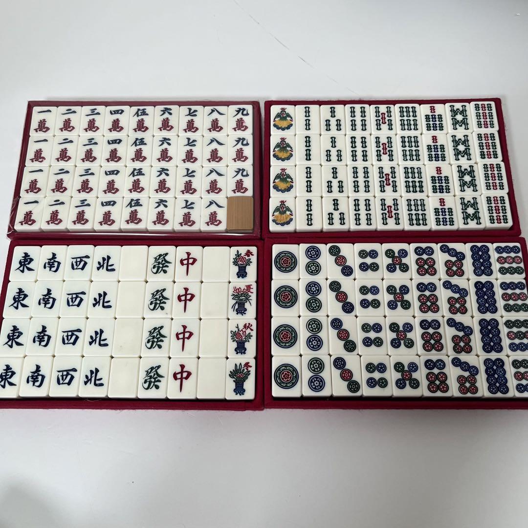 希少・状態良好品】KING BIRD キングバード 麻雀牌 背竹牌 骨牌(麻雀