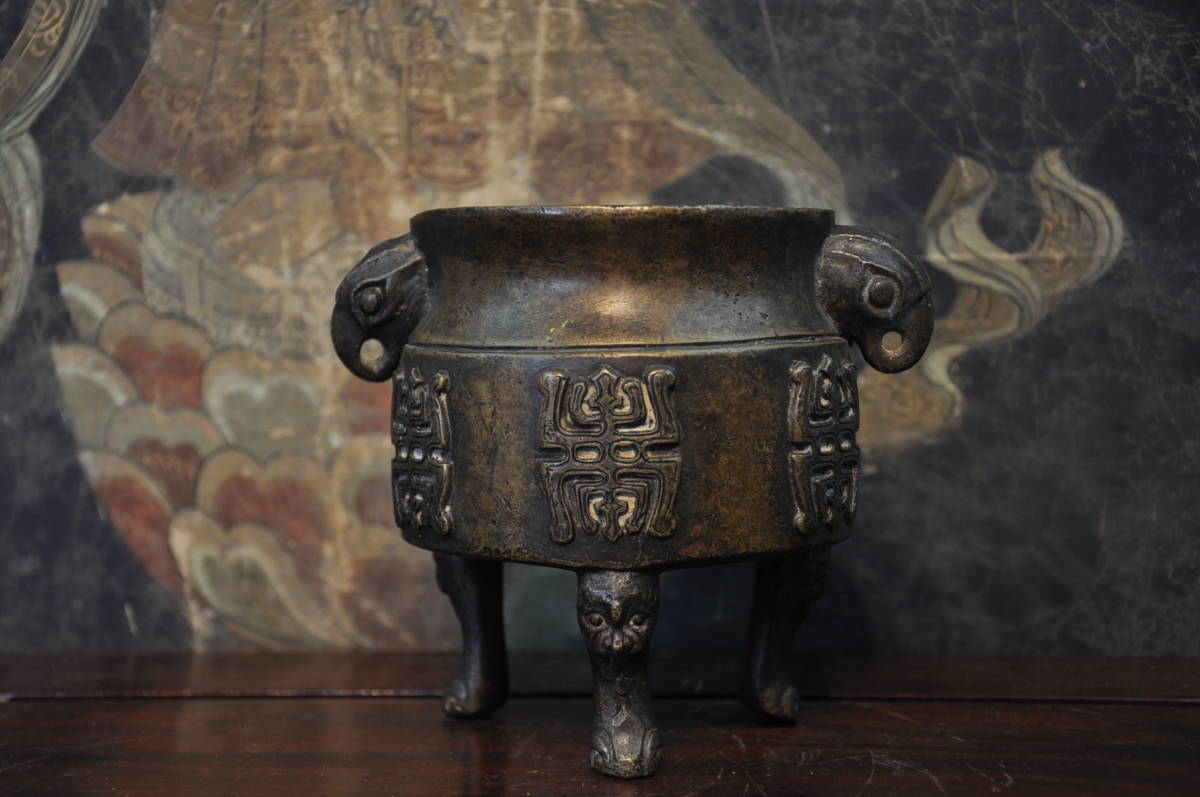 大明宣徳年製　銅製香炉　唐物lcl7