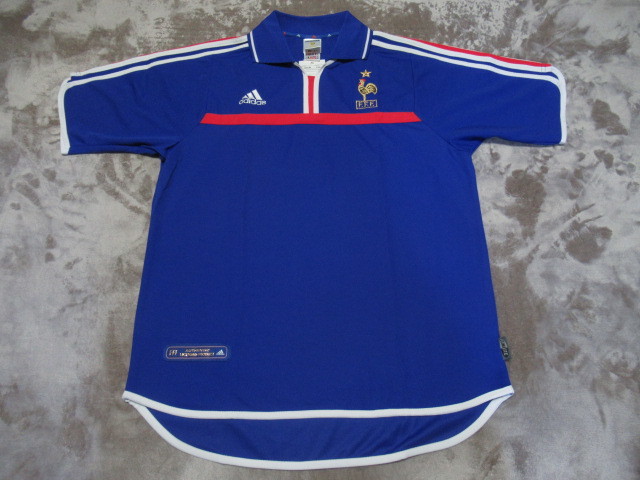 【正規品】新品タグ付き未着用 フランス代表 2000-2001年 ホーム用 半袖 Mサイズ チュニジア製 ジダンアンリ在籍 EURO2000本大会時