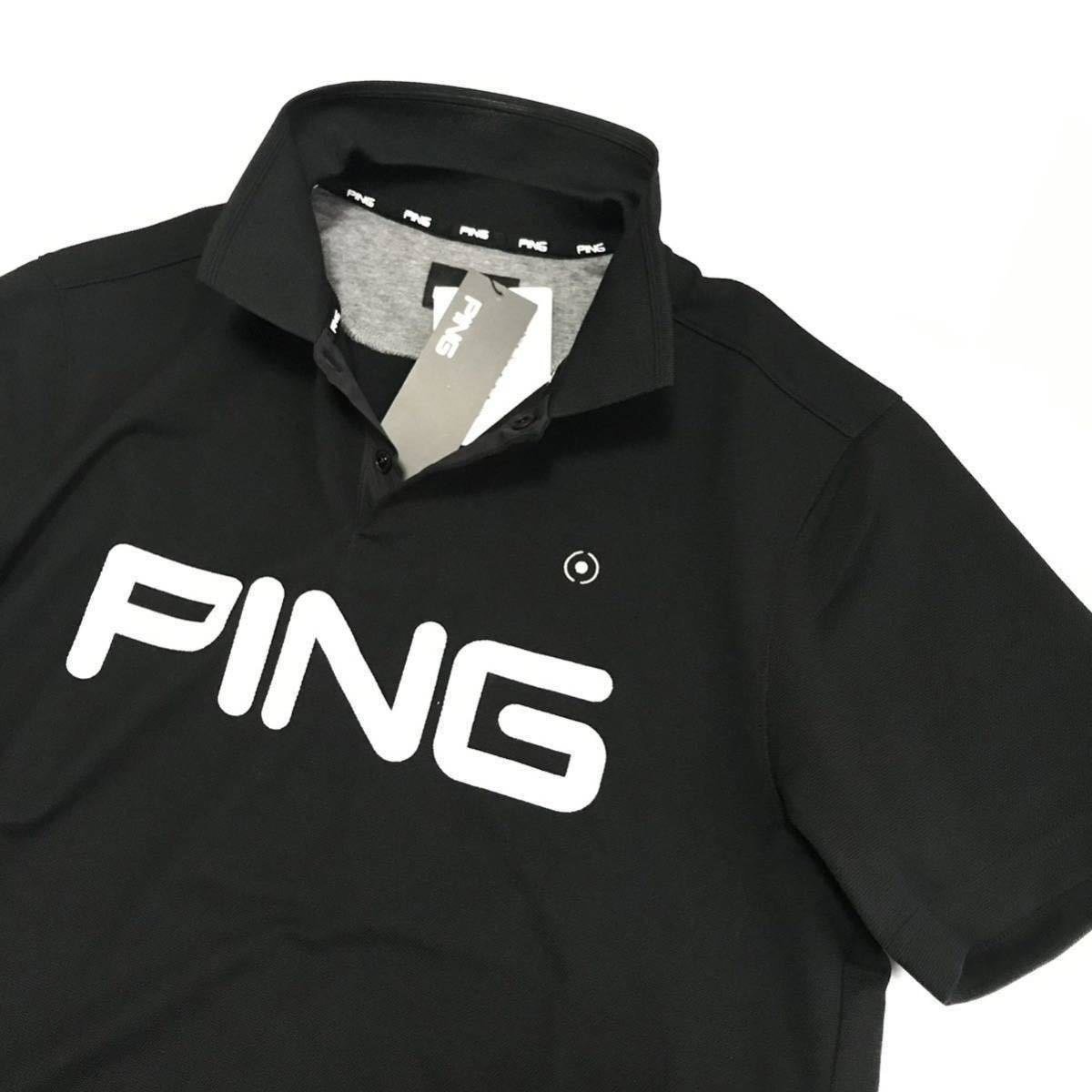 新品【メンズ3L】黒 PING GOLF ピン ゴルフ ビッグロゴ 吸水速乾 半袖
