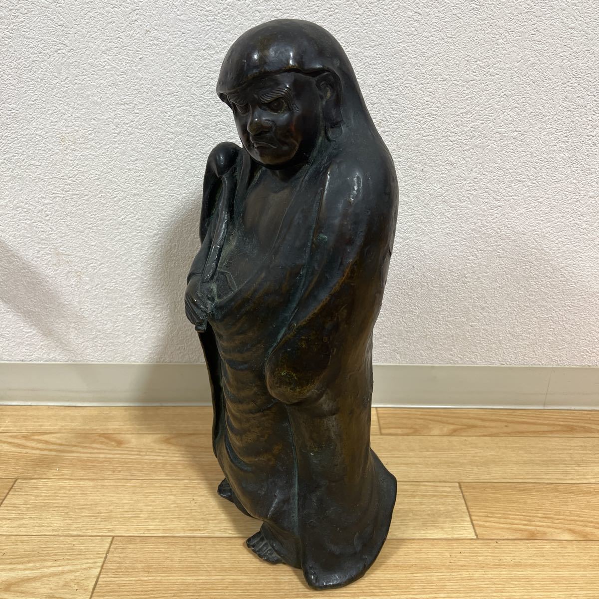 時代 銅製 達磨大師 立像 - 鋳銅製 高村光雲 原型 達磨大師 立像 共箱 