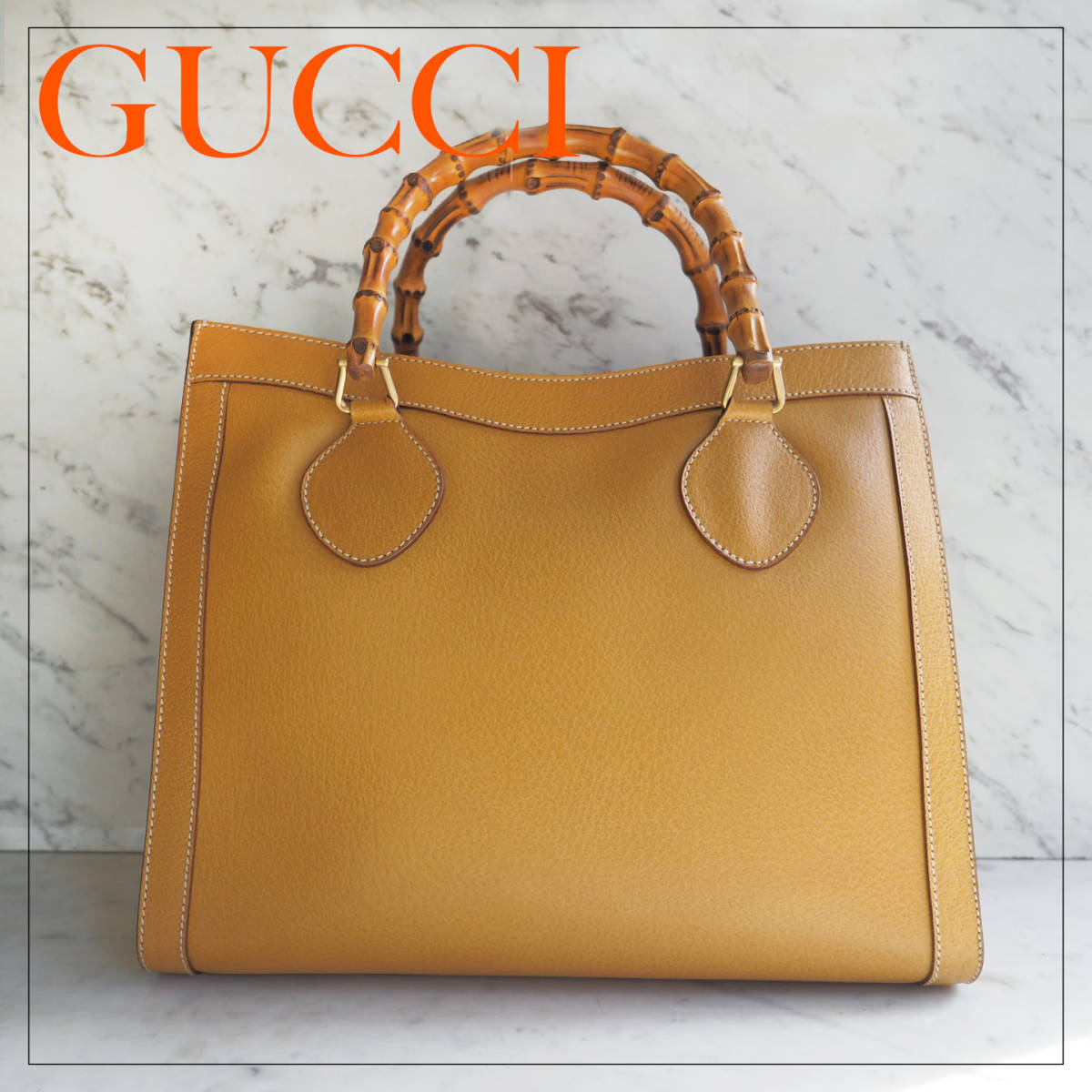 ☆Gucci【オールドグッチ】バンブーライン ハンドバッグ ベージュ 美品