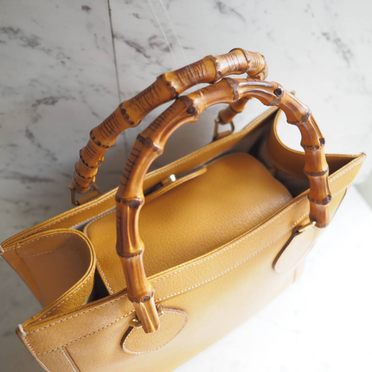 良品☆ オールドグッチ GUCCI バンブーライン ハンドバッグ トート 