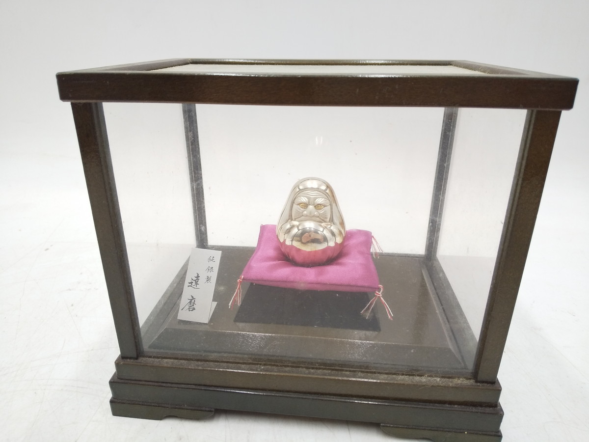 Y4-180 ★純銀製 達磨 だるま ケース付★