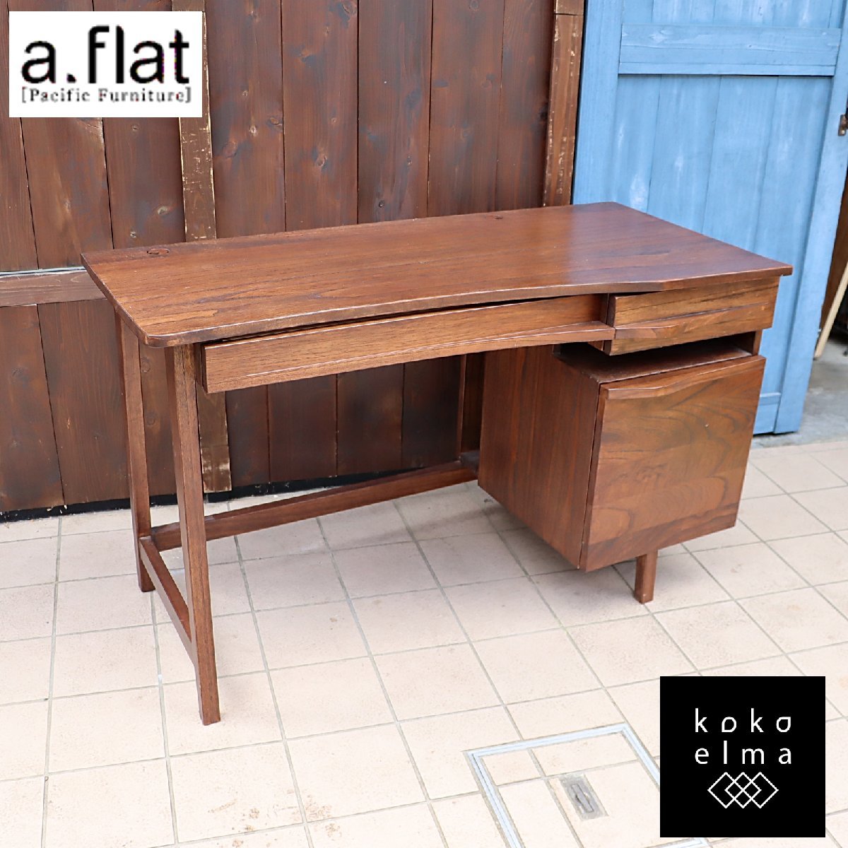 a.flat エーフラット ワーク・デスクv02 アジアンモダン インダカ パソコンデスク 学習机 ワーキングデスク オリエンタル 北欧風 DD105