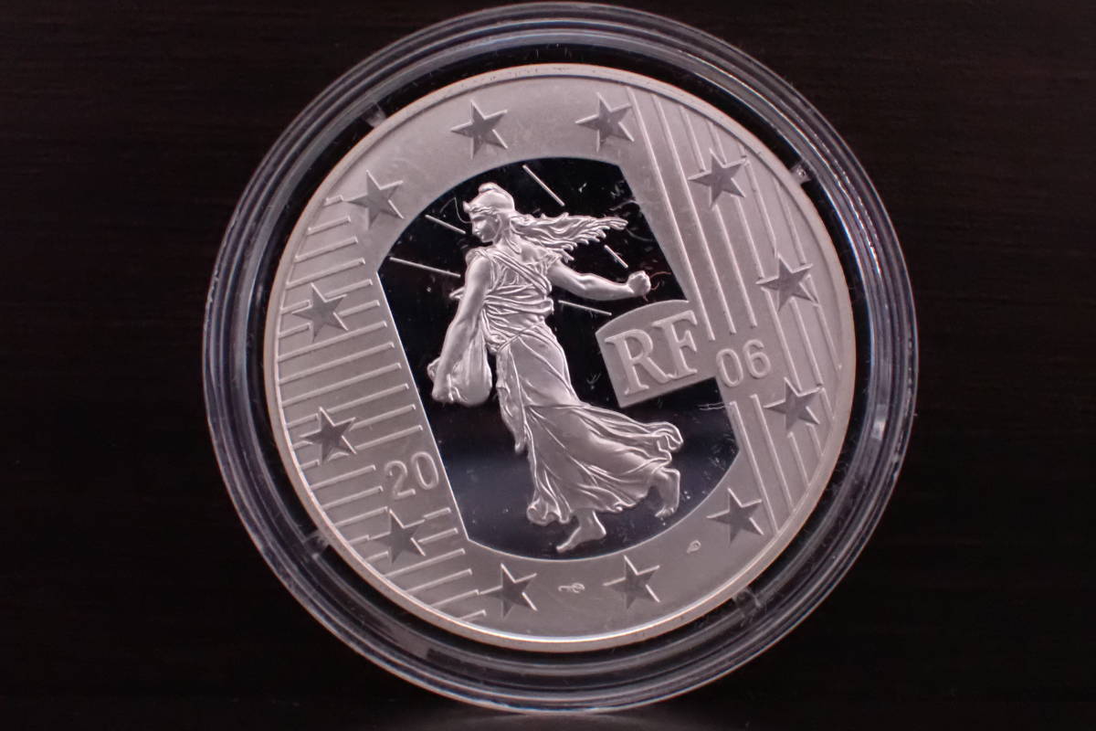 プルーフコイン フランス 死刑廃止25周年 自由 平等 友愛 1.5ユーロ 90% 銀貨 1981-2006