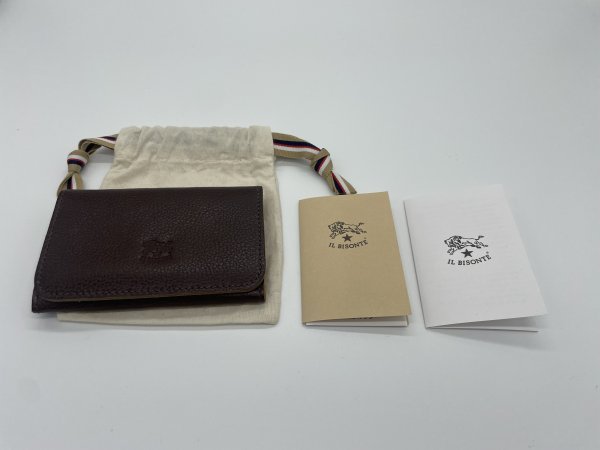 【新品未使用】イルビゾンテ カードケース 名刺入れ 購入証明書付き こげ茶 定価11，000円