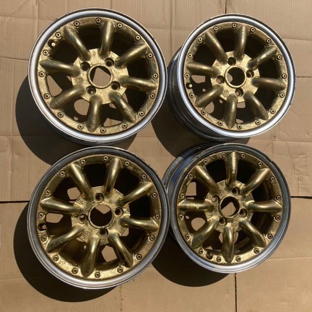 ワタナベホイール当時物 7J-13 4穴 PCD114.3② RS Watanabe A TYPE 14×7J+3 4H-114.3 マグカラー 4本 / 14インチ