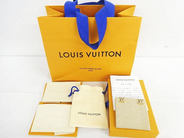ピアス VUITTON M00609 LOUIS アイコニック ストラス ゴールド LV ルイ