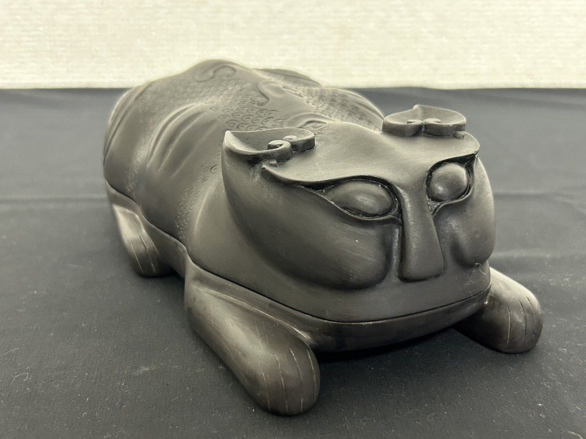 蔵出し 珍品 A2 細密猫型彫刻硯 硯 端渓硯 古玩硯 文房四宝 書道具 文