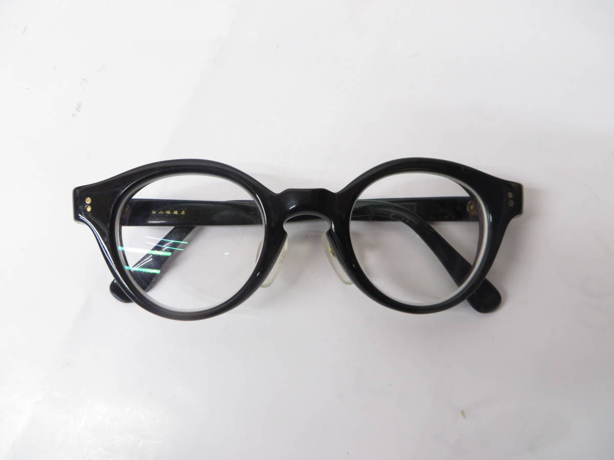 白山眼鏡店 GLAM BOSTON メガネ フレーム ブラック 度入り