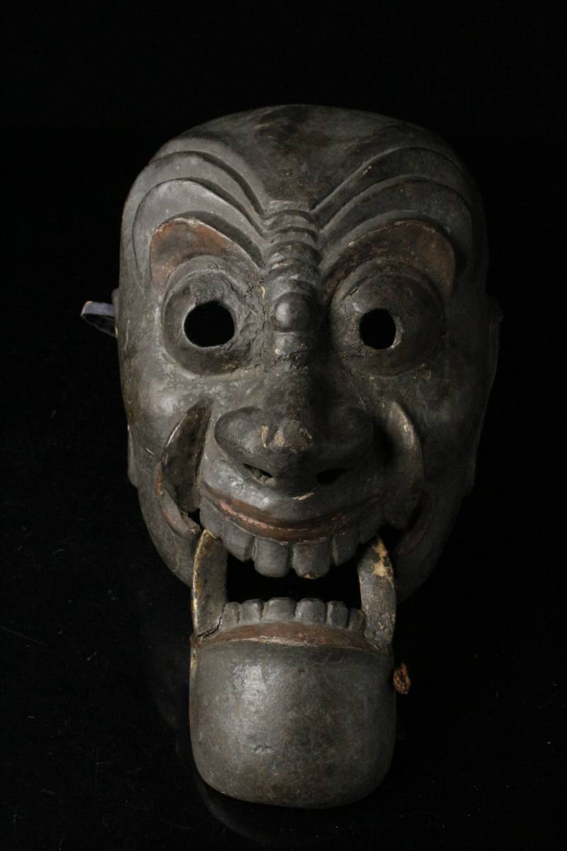 LIG】時代古玩 乾漆造 舞楽面 納曽利面 能面 神楽面 狂言面 古美術品