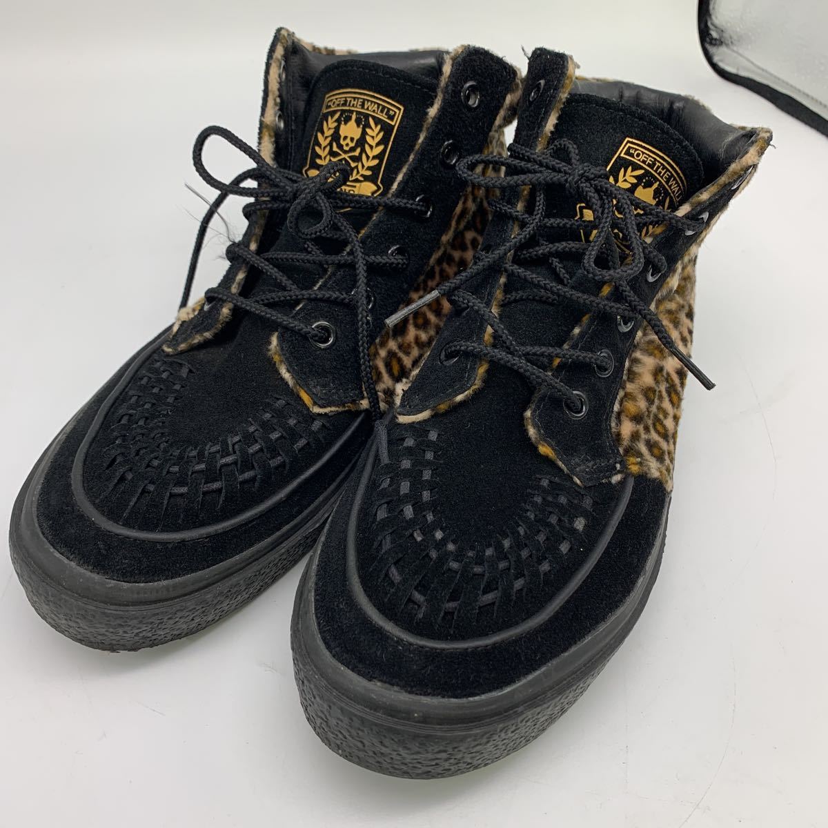 5-4-25■スニーカー ブラック VANS バンズ ハイカット アニマル柄 レオパード V173HR ANIML 486044-0001 US10 28cm EUR44 中古現状品