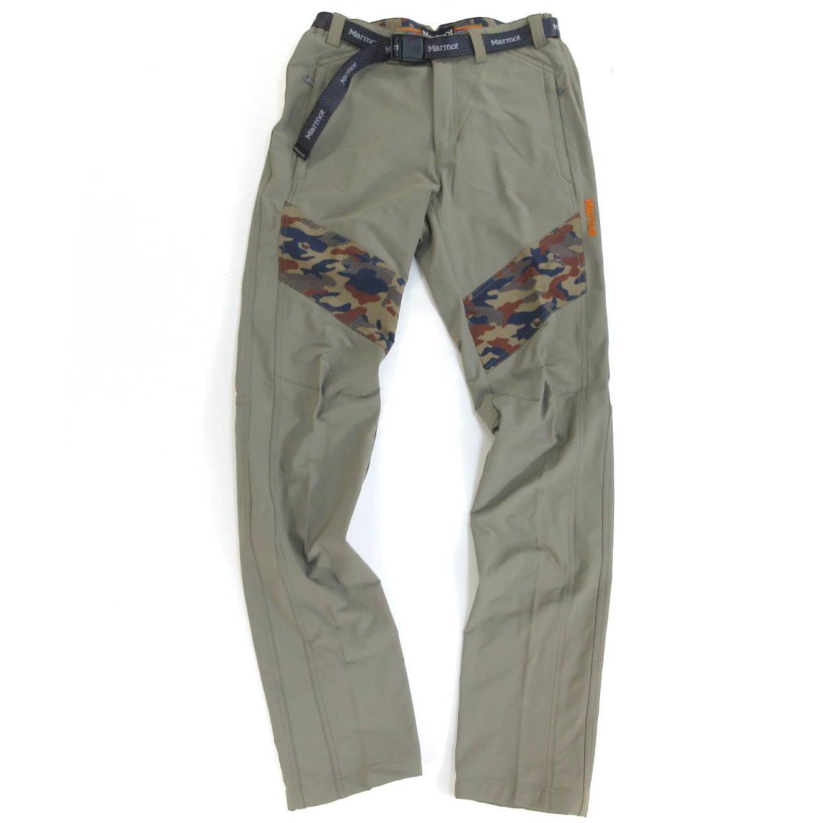 定2.1万 新品◆Marmot◆ベルト付 アスレチック スリム フィット パンツ W66cm カーキ◆マーモット レディース アウトドア◆J884