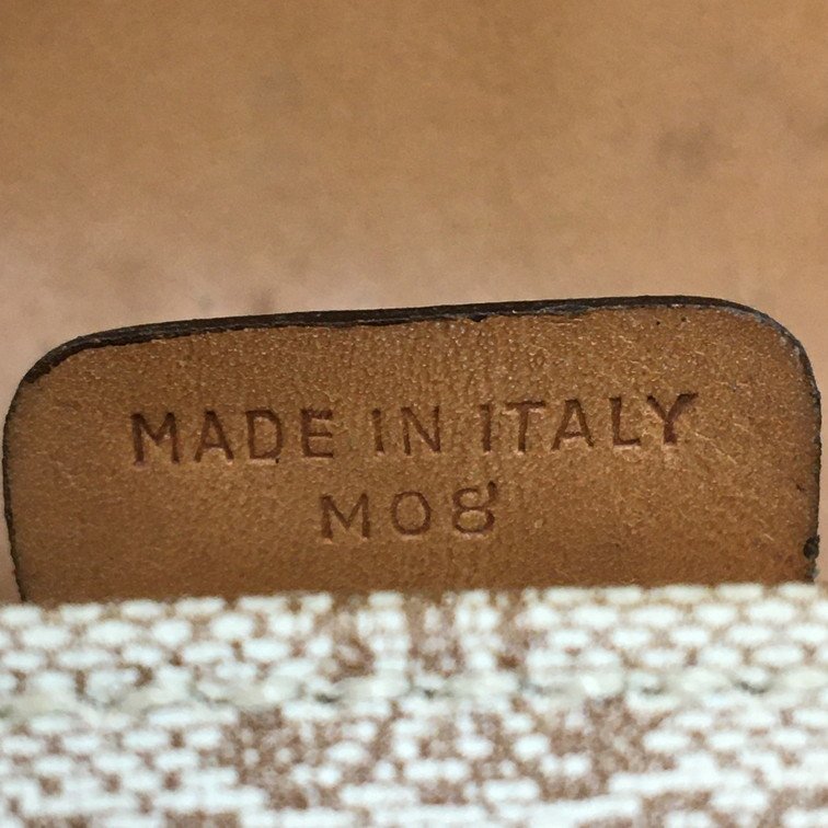 CELINE セリーヌ マカダム ショルダーバッグ 値段 ワンショルダーバッグ 日本直送 M06CFAI4051 美品 トリンオフ オールド ベージュ レディース PVC 正規 名牌中古包