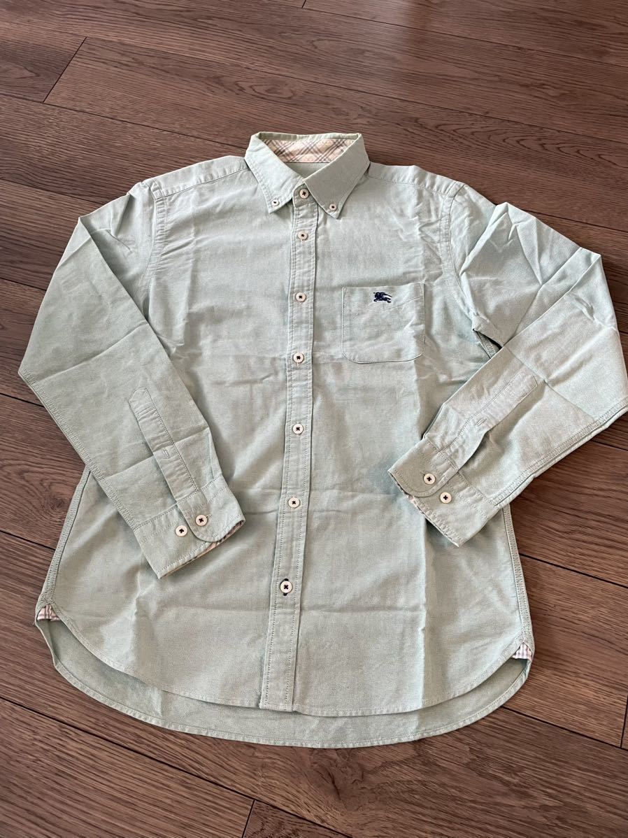 BURBERRY BLACK LABEL☆バーバリーブラックレーベル☆胸ロゴ入りボタンダウンシャツM