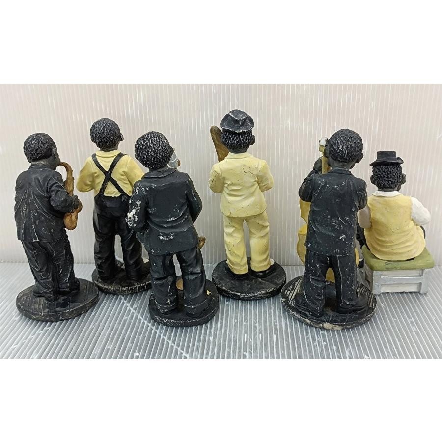 黒人 ジャズバンド 置物 人形6個セット 楽団 フィギュアの値段と価格