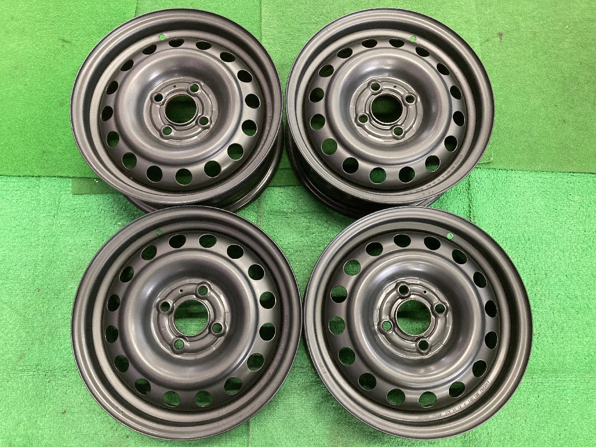 □3994 手渡し大歓迎! 日産 純正 マーチ 等 14インチ 5.5J +50 4H 100 スチールホイール 4本