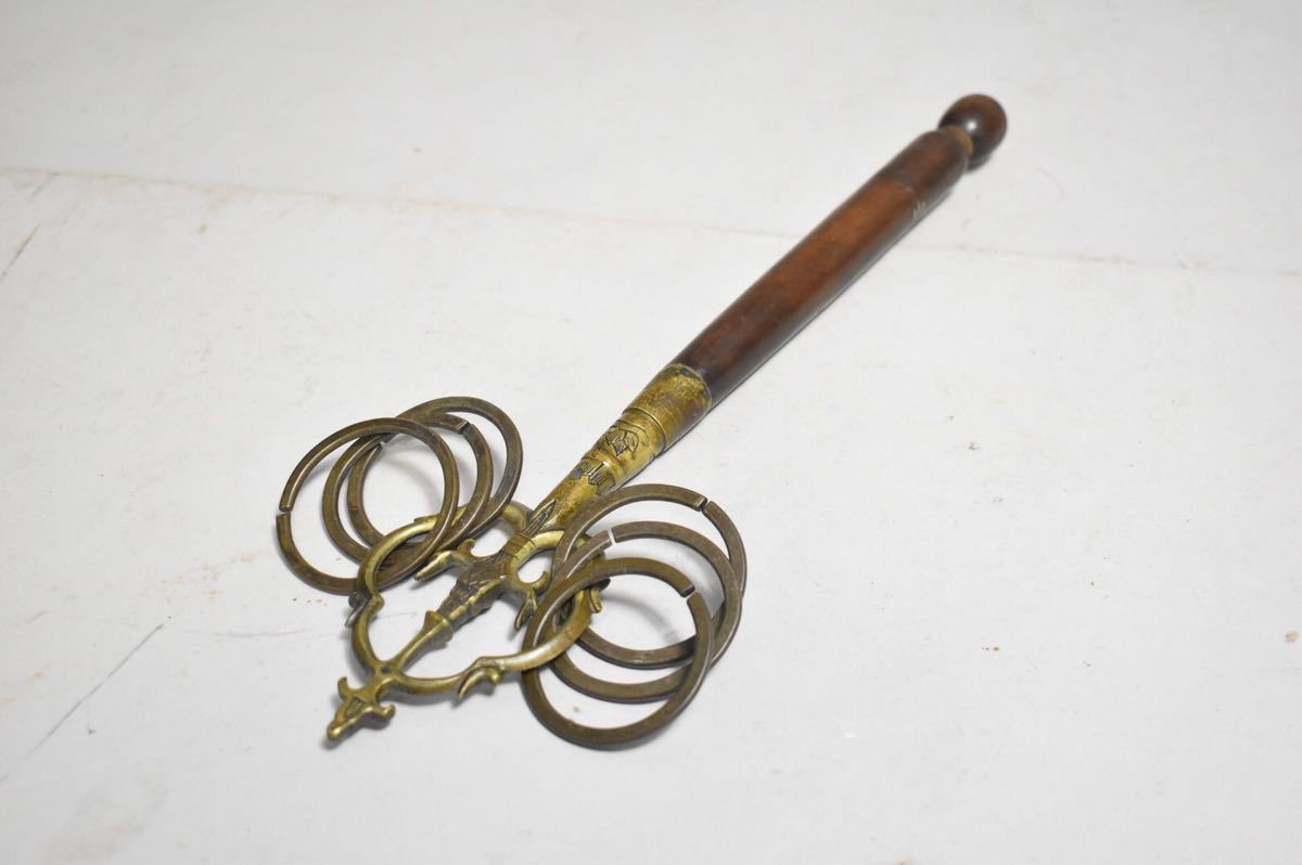 【英】2150 鎌倉 古銅仏具 L34.1cm 仏教美術 日本 佛 銅製 銅器 古銅 骨董品 美術品 古美術 時代品 古玩