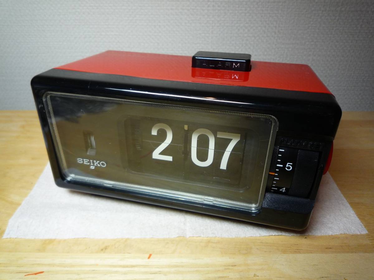 SEIKO パタパタ時計 昭和レトロ DP690T セイコー レッド □SEIKO 赤と