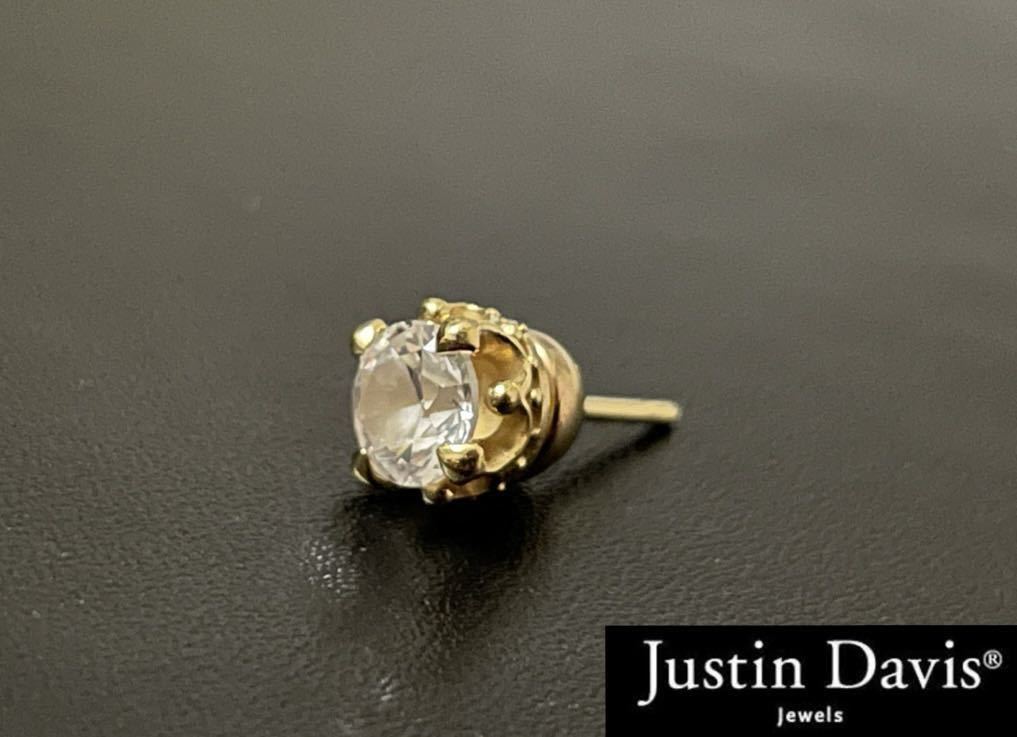 JUSTIN DAVIS ジャスティンデイビス K18 クラウン ストーン ピアス 金