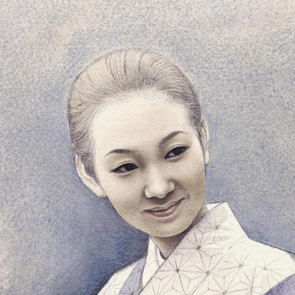 真作】【WISH】玉井徳太郎「光本幸子」日本画 ◇女優の肖像 〇人気写実 