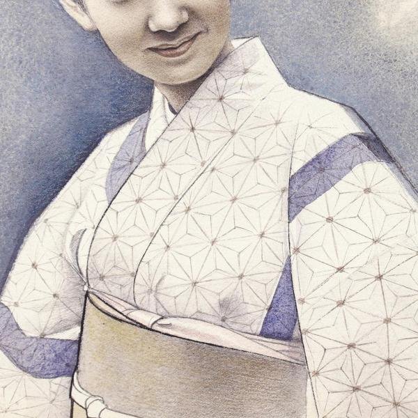 真作】【WISH】玉井徳太郎「光本幸子」日本画 ◇女優の肖像 〇人気写実 
