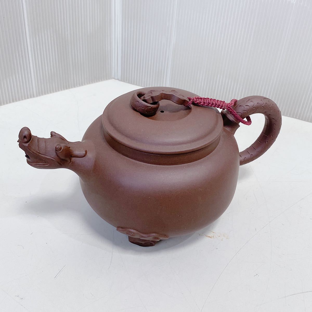 急須 唐物 朱泥 中国宜興 在銘 茶道具 煎茶道具 0427-5 古玩 中国