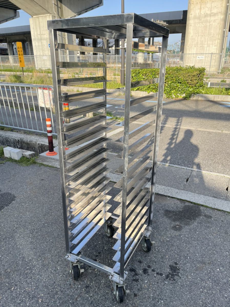 ラックカート ステンレス製 パンラック 16段 オールステンレス トレー