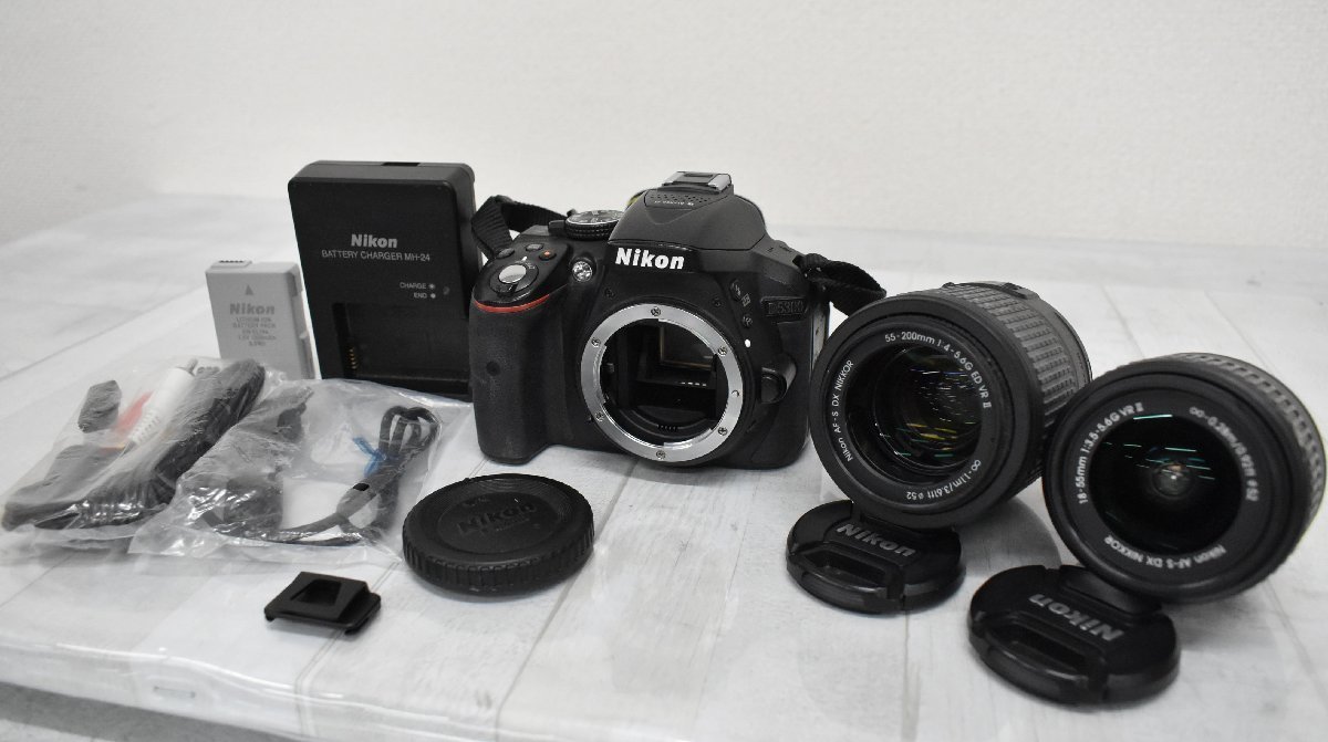 Σm3779 中古 Nikon ニコン 一眼レフカメラ D5300 / AF-S NIKKOR 18-55mm 1:3.5-5.6 G II / 35mm 1:1.8 G / 55-200mm 1:4-5.6 G II ED