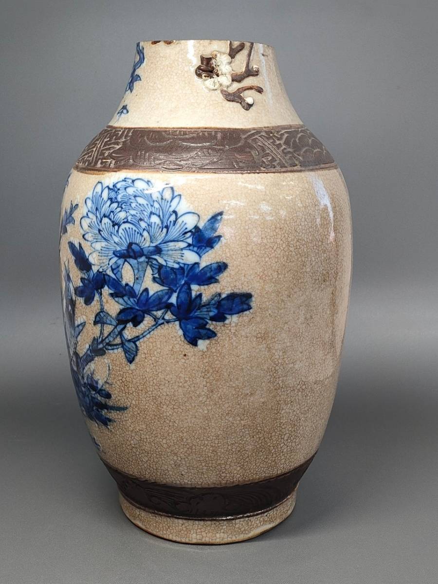 花瓶□古唐津（江戸期）古い花器 絵唐津 箱入り 古美術 時代物 骨董品