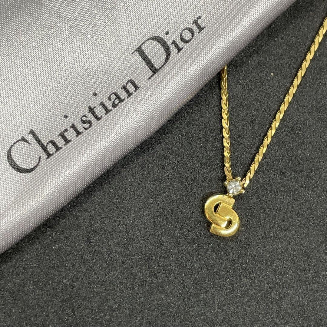 極美品】 Dior ネックレス CD ロゴ ラインストーン ゴールド 金 
