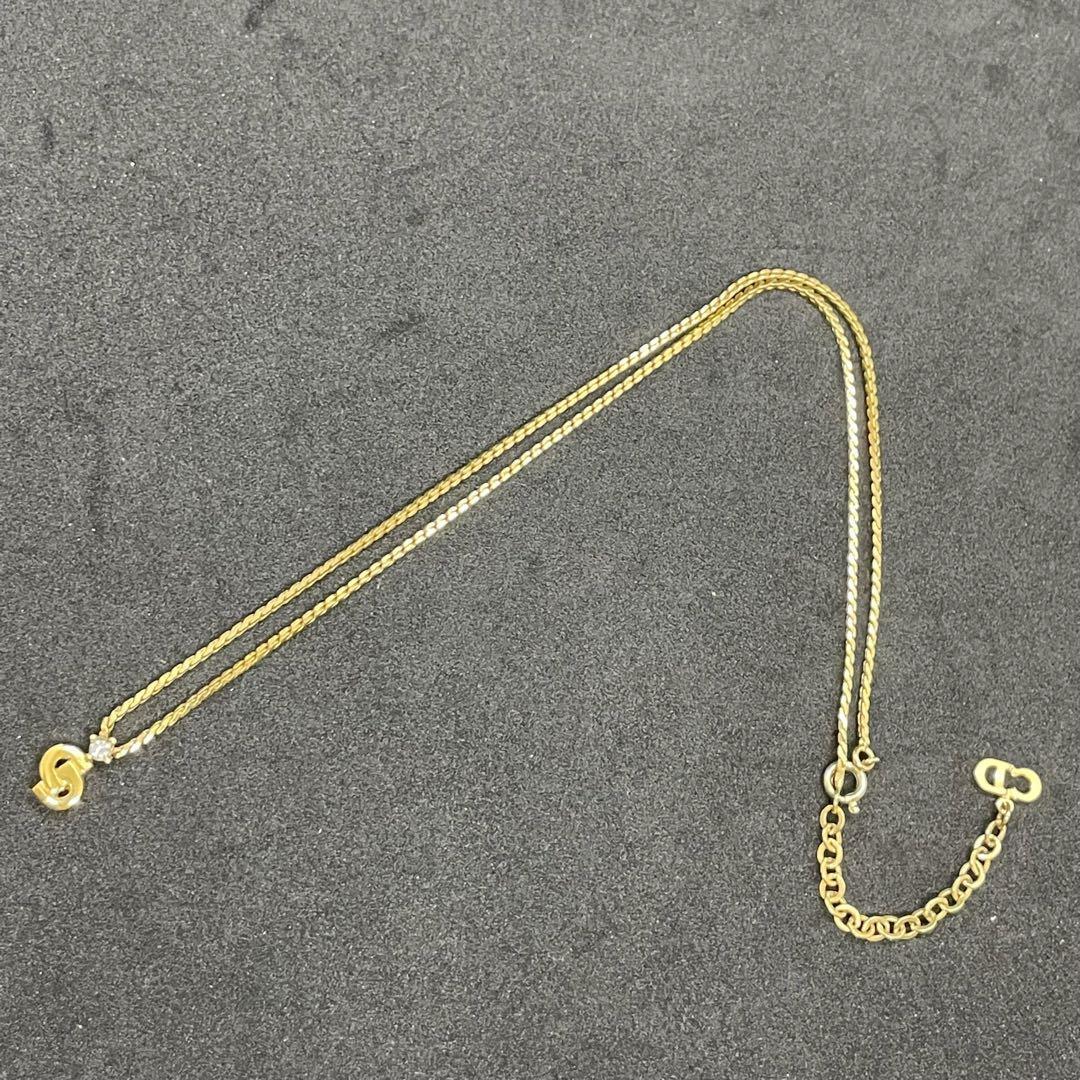 極美品】 Dior ネックレス CD ロゴ ラインストーン ゴールド 金 
