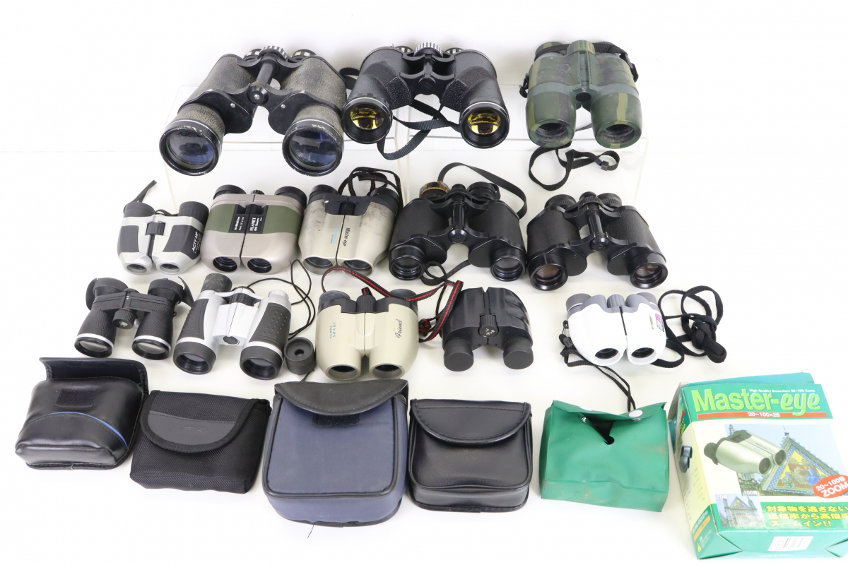 双眼鏡 まとめ OMEGA / RIKEN / SUPER ZENITH / Kenko / PLANET / Master-eye 等 ケース付き 005IFDA14