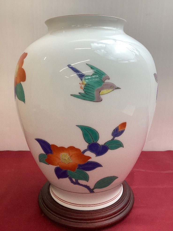 香蘭社謹製 春 酒井田柿右衛門原画 高級磁器製 花鳥 十三代