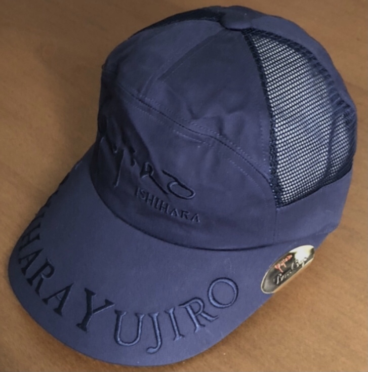 石原 裕次郎 キャップ 日本製 Boss CAP 刺繍 ネイビー 紺 メッシュ 帽子 タレント モノ 好きに も 石原裕次郎記念館 グッズ