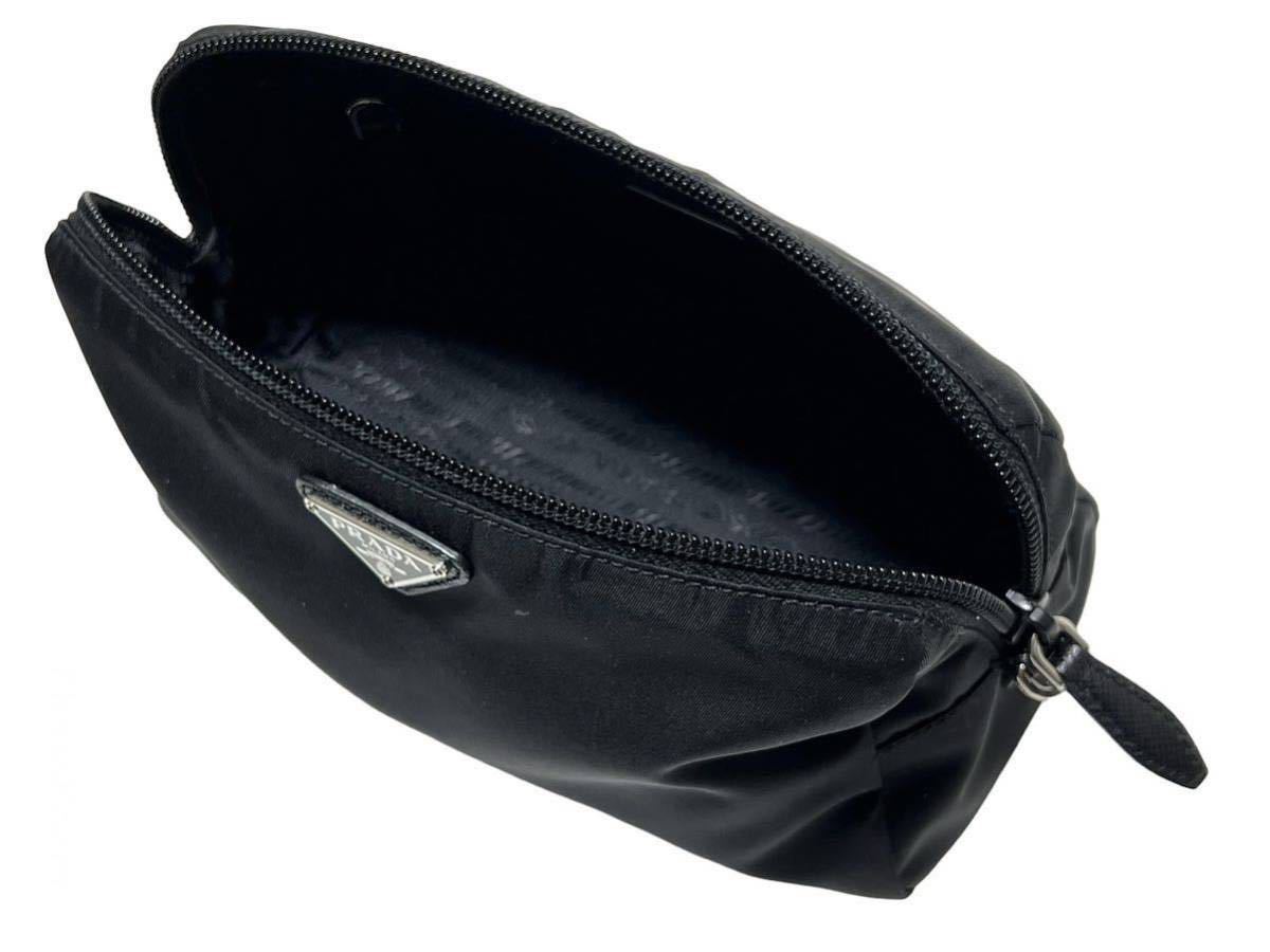 新品 正規品 PRADA プラダ ナイロンポーチ ブラック ストラップ付き 