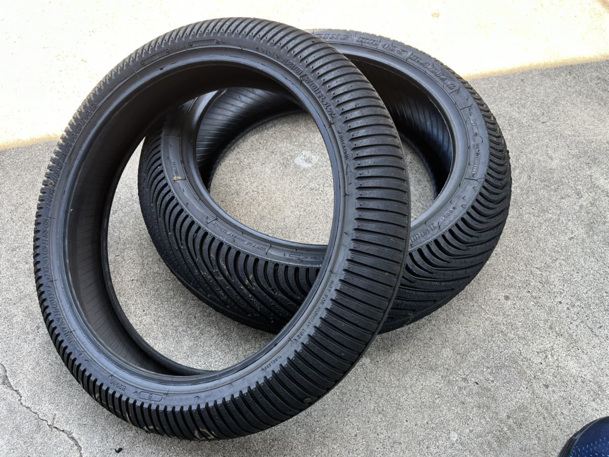 中古】ダンロップレインタイヤ KR189 KR405 120/70R17 190/60R17 21年 