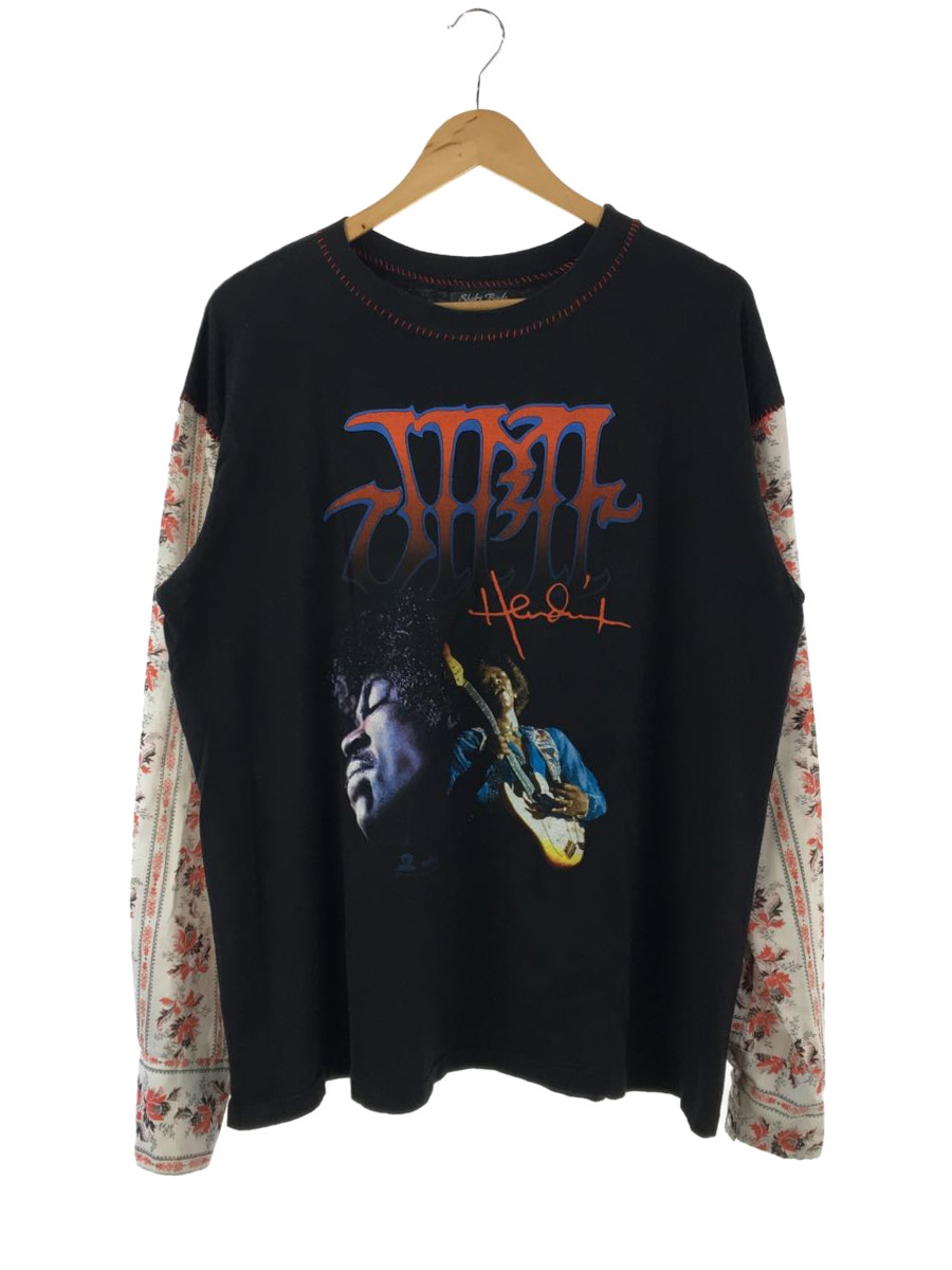 長袖Tシャツ/XL/コットン/BLK/jimi hendrix/96sリメイク