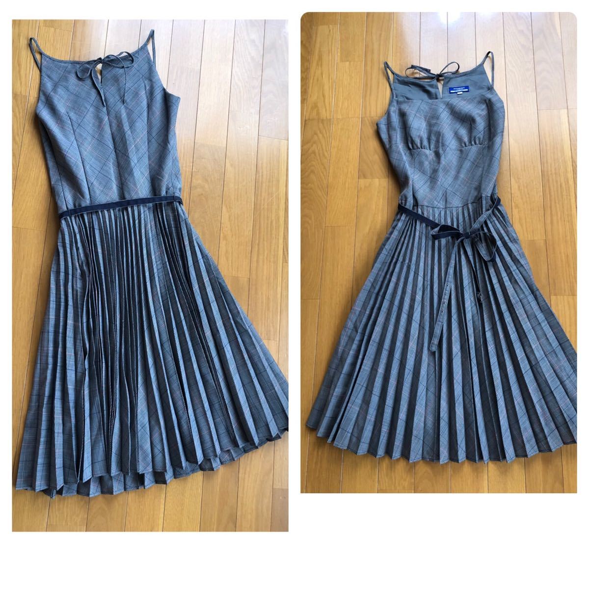 美品✨バーバリーブルーレーベル 半袖シャツワンピース ストライプ 