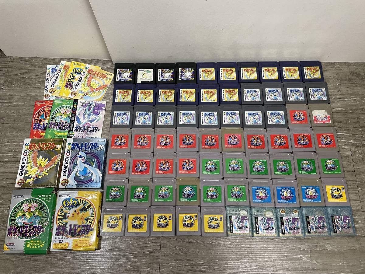 ☆ GB ☆ ポケットモンスター シリーズ 73本 大量 まとめ売り 未チェック　現状販売 ジャンク クリスタル 金銀 赤 青 緑 ピカチュウ
