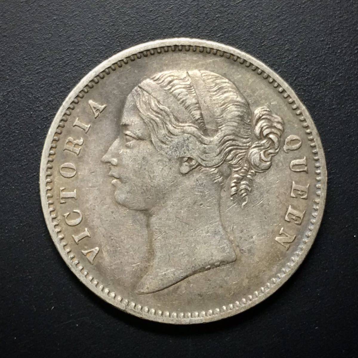 東インド コイン【ヴィクトリア女王】1840年 1ルピー 銀貨 2枚まとめ 7 