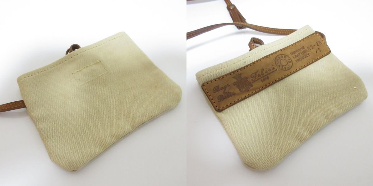 ほぼ美品 Felisi フェリージ ナイロン×キャンバス リバーシブル ワン 