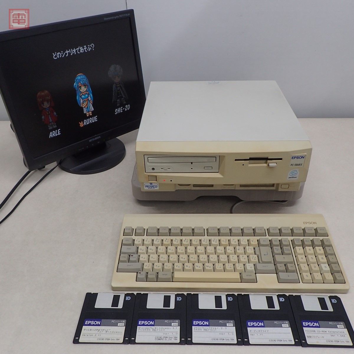 EPSON PC-586RX(586RX1LW) 本体 + キーボード + FD セット エプソン