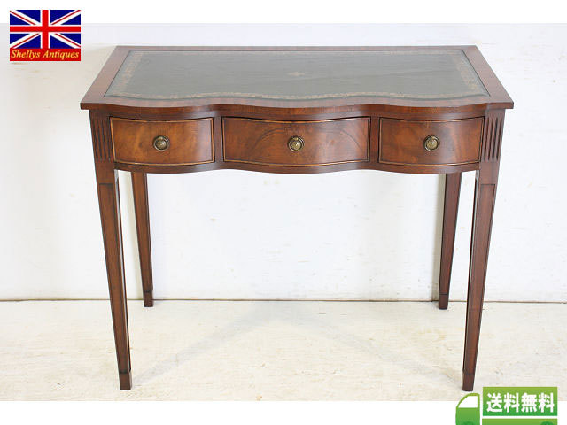 ニーホールデスク アンティーク家具 レザートップ デスク nd-9 1970