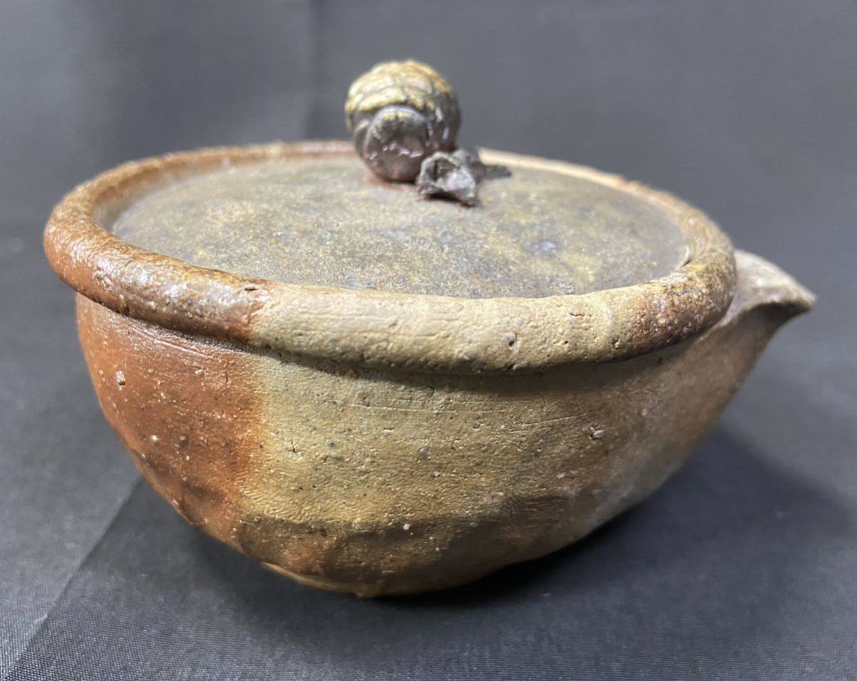 Q819. 陶芸家 十六代 木村宗得造 備前 宝瓶 共箱 / 煎茶