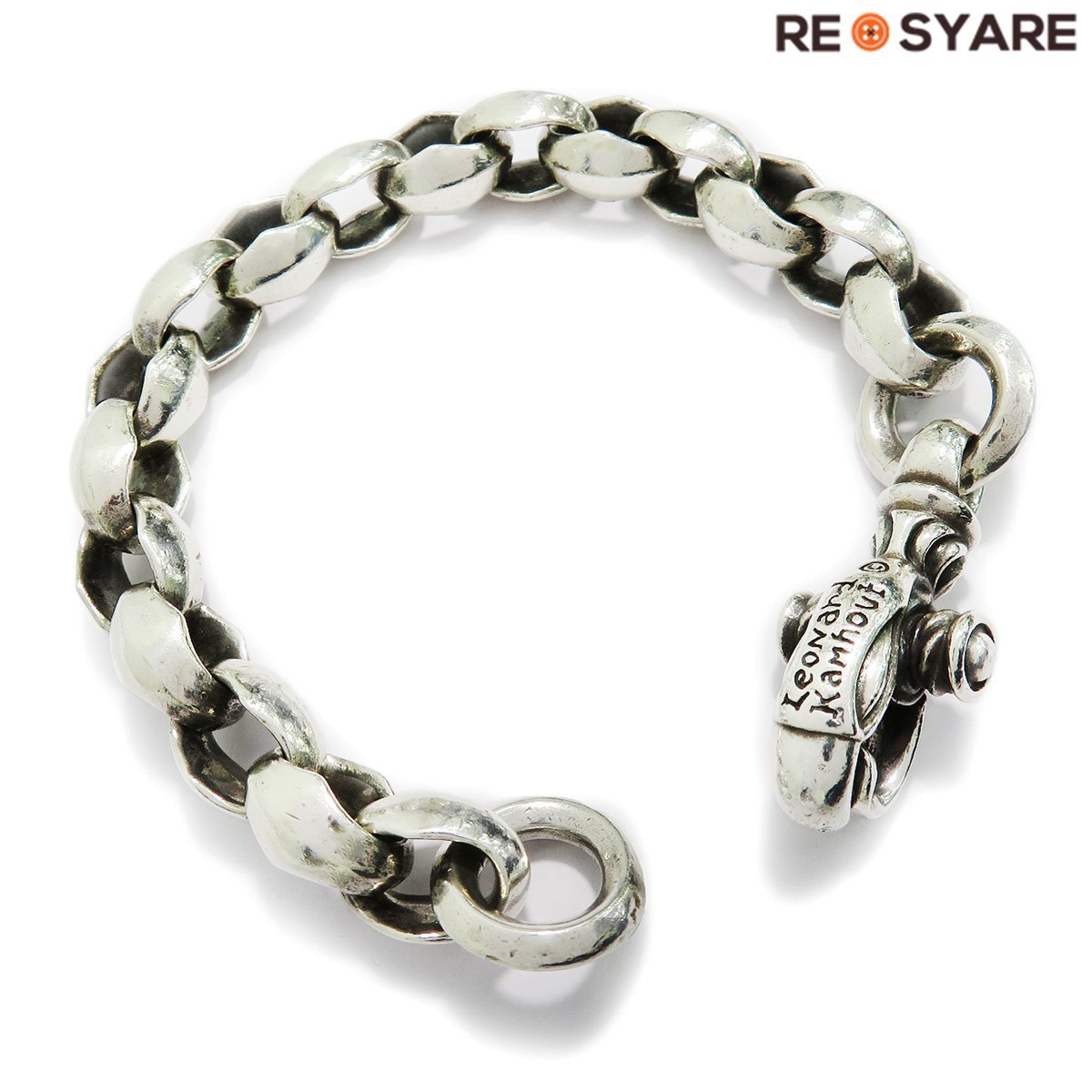 LEONARD KAMHOUT レナードカムホート MF メイティングフライト シルクヘロン リンク チェーン シルバー925 ブレスレット バングル 45593