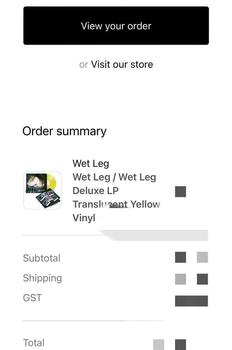 直筆サイン入り Yellow限定盤レコード Wet Leg 『Wet Leg』ウェット